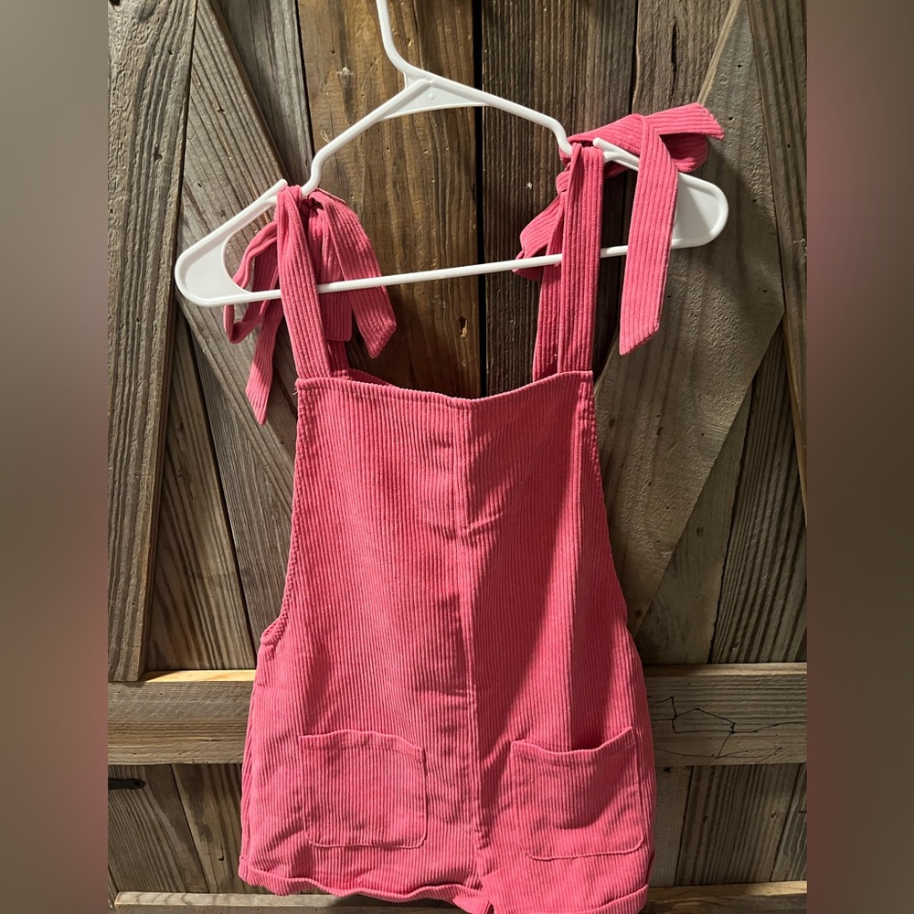 SHEIN Pink Kids Corduroy Overalls